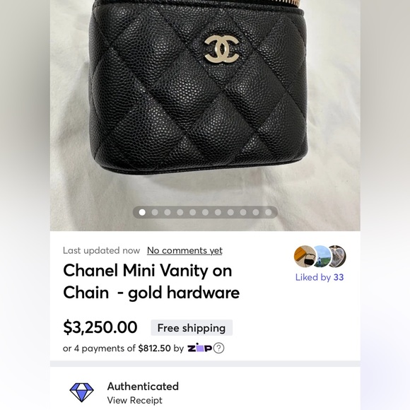 Chanel Caviar Square Mini Vanity Case with Chain - Picture 13 of 15